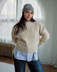 W Beanie in Cloud