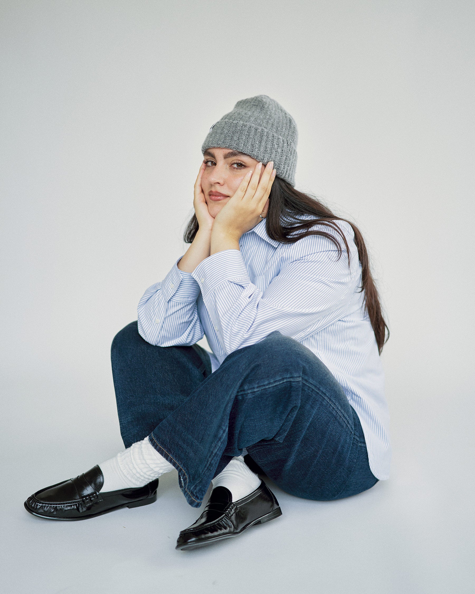 W Beanie in Cloud